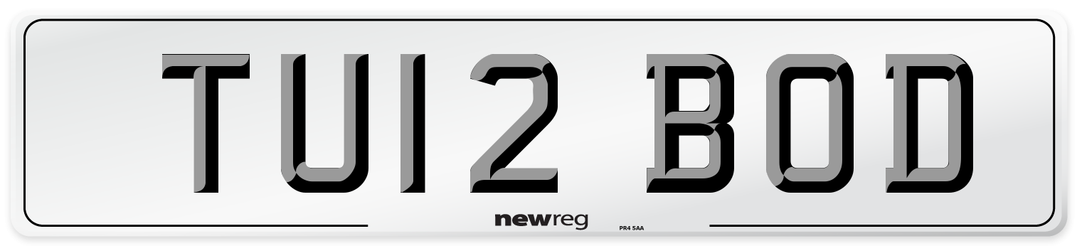 TU12 BOD Number Plate from New Reg